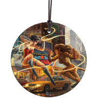 Thomas Kinkade the Women of DC StarFire Prints Hanging Glass