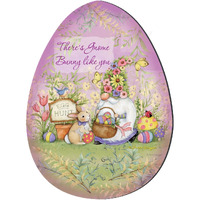 24 x 18 in. Bunny Garden Gnome Door Decor