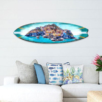 24 x 7 x 1 in. Island Surfboard Coastal Door Hanger Wall Decor - Small