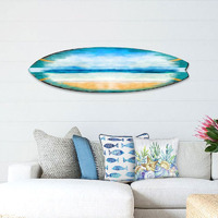 24 x 7 x 1 in. Ocean Surfboard Coastal Door Hanger Wall Decor - Small