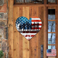 24 x 18 in. USA Military Heart Holiday Door Decor