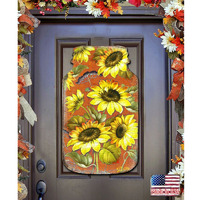 24 x 18 in. Sunflower Mason Jar Halloween Door Decor