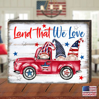 12 x 9 in. American Patriotic Tractor Wall Block - Small