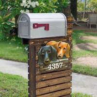 12 in. Dachshund Wooden Custom House Number Sign Decor