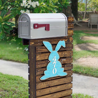 12 in. Bunny Easter Vertical House Number Sign Decor