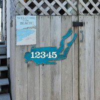 12 in. Scuba Diver Coastal House Number Sign Decor
