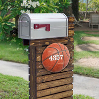 18 in. Basketball Wooden Custom House Number Sign Decor