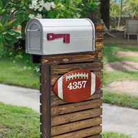 18 in. Football Wooden Custom House Number Sign Decor