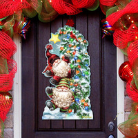 24 x 18 in. Trimming the Tree Holiday Door Decor