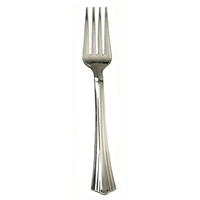 Heavy Weight Reflections Series Stainless Steel Look Plastic Fork - 600-Case