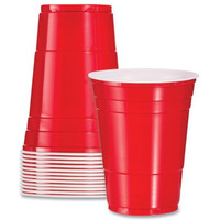 16 oz Solo Party Plastic Cold Drink Cups, Red