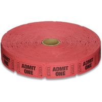 Admit One Single Ticket Roll, Red