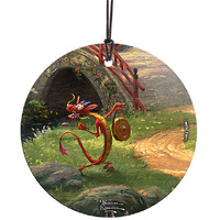 Trend Setters  Thomas Kinkade Mulan Blossoms of Love - Mushu StarFire Prints Hanging Glass