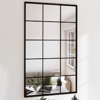 vidaXL Wall Mirrors 2 pcs Black 39.4"x23.6" Metal