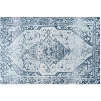 2' X 3' Blue Gray Oriental Distressed Washable Area Rug With UV Protection