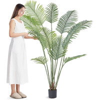 VEVOR Artificial Palm Tree, 6 FT Tall Faux Plant, Secure PE Material & Anti-Tip Tilt Protection Low-Maintenance Plant, Lifelike Green Fake Tree for Home Office Warehouse Decor Indoor Outdoor