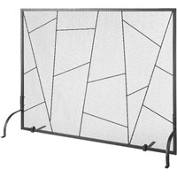 VEVOR Fireplace Screen Single Panel, Sturdy Iron Mesh Fireplace Screen, 35.6"(L) x28.4"(H) Spark Guard Cover, Simple Installation, Free Standing Fire Fence Grate for Living Room Home Decor Modern
