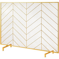 VEVOR Fireplace Screen Single Panel, Sturdy Iron Mesh Fireplace Screen, 38.6"(L) x29.8"(H) Spark Guard Cover, Simple Installation, Free Standing Fire Fence Grate for Living Room Home Decor Modern
