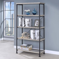 Grey Driftwood 4-shelf Bookcase