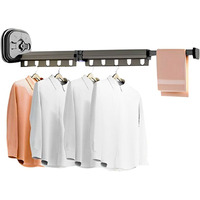 SOGA 93.2cm Wall-Mounted Clothing Dry Rack Retractable Space-Saving Foldable Hanger