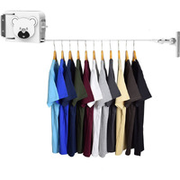 SOGA 160mm Wall-Mounted Clothes Line Dry Rack Retractable Space-Saving Foldable Hanger White