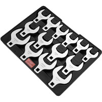 VEVOR Crowfoot Wrench Set, 1/2" Drive 14-Piece SAE (1-1/16" - 2") Crows Foot Wrench Set with Storage Tray, 40CR Material with Laser Etched Sizing, for Mechanical Maintenance or Repairs