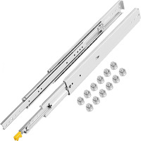 VEVOR Heavy Duty Drawer Slides 22" Length, Locking Drawer Slides 500lbs Load Capacity Full Extension Drawer Slide 1 Pair Side Mount Ball Bearing Drawer Glides Push to Open Cabinet Industrial Shelf