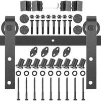 VEVOR Sliding Barn Door Hardware Kit, 11FT Barn Door Kit, 330LBS Load-Bearing Double Barn Door Hardware Kit, Carbon Steel Barn Door Track, Darn Door for 1.37-1.77" Thickness & 5.5FT Wide Door Panel