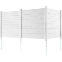 VEVOR Outdoor Privacy Screens, 50" W x 50" H Air Conditioner Fence, Pool Equipment Enclosure, Horizontal Vinyl Privacy Fence, Perfect to Enclose Trash Can and A/C Units (3-Panel)
