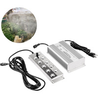 VEVOR Mist Maker Fogger 10 Head Ultrasonic Mist Fogger with Waterproof Power Supply Ultrasonic Fogger Humidifier Stainless Steel Pond Mister Fogger 5kg/h