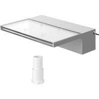 VEVOR Pool Fountain Spillway 11.8x3.2x8.1 Inches, Fountain Spilway Blue Strip LED Light, Pool Waterfall Fountain Solid Acrylic, Pool Waterfall for Garden Pond, Swimming Pool, Squares