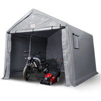 VEVOR Portable Shed Outdoor Storage Shelter, 7 x 12 x 7.36 ft Heavy Duty Instant Storage Tent Tarp Sheds with Roll-up Zipper Door and Ventilated Windows For Motorcycle, Bike, Garden Tools