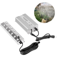 VEVOR Mist Maker 12 Head Ultrasonic Mist Fogger with Waterproof Power Supply Ultrasonic Fogger Humidifier Stainless Steel Pond Mister Fogger 7kg/h