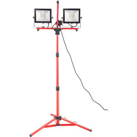 VEVOR LED Work Light with Stand, 20000 Lumen Dual-head LED Work Light with 27.6"-68.1" Adjustable and Foldable Tripod Stand, IP65 Waterproofed LED Tripod Work Light, with 5000 Kelvin Color Temperature