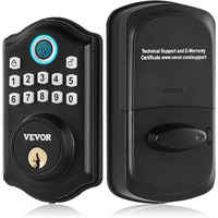 VEVOR Fingerprint Door Lock, Keyless Entry Door Lock with Fingerprint/Keypad Code/Key, Auto Lock, Anti-Peeking Password, IP 63 Rating for Front Door, Electronic Keypad Deadbolt with 300 Users