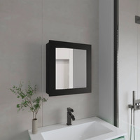 Black Medicine Cabinet with Included Mirror