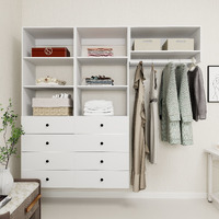 Livelylodge Modular Wardrobe Closet - Freestanding White Closet with Spacious Storage Shelves and Hanging Rods 70.86"W x 16.04"D x 70.86"H