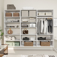 Livelylodge Modular Wardrobe Closet - Freestanding White Closet with Spacious Storage Shelves and Hanging Rods 70.86"W x 16.04"D x 70.86"H