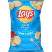 Lay's Salt & Vinegar Potato Snack Chips,Party Size, 12.5 oz Bag