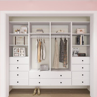 Closet Organizer System,Wall Mounted Closet Storage with  Drawers and Shelves Closet Storage for Bedroom,White