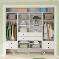 Closet Organizer System,Wall Mounted Closet Storage with  Drawers and Shelves Closet Storage for Bedroom,White