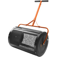 VEVOR 24" Compost Spreader Peat Moss Spreader Roller Lawn Spreader Black