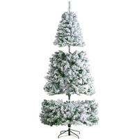 VEVOR Christmas Tree 7.5ft Prelit Flocked Xmas Tree with 550 LED Lights 1346 Tip