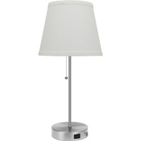 Jaydaliz 18" Satin Nickel Bedsize Table Lamp with USB port