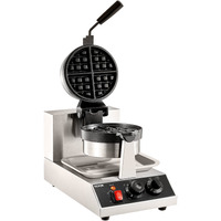 VEVOR Commerical Round Waffle Maker 1300W Rotatable Non-Stick Waffle Iron 120V