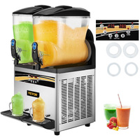 VEVOR Margarita Machine, 15Lx2 Tank Commercial Slushy Machine, Slushie Machine 1000W, Commercial Margarita Maker, Smoothie Frozen Drink Maker for Supermarkets Cafes Restaurants Bars Home Use