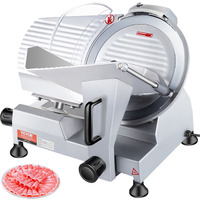 VEVOR Commercial Meat Slicer, 240W Electric Deli Food Slicer, 10 inch Carbon Steel Blade Electric Food Slicer, 350-400RPM Meat Slicer, 0 - 0.47 inch Adjustable Thickness for Commercial and Home Use