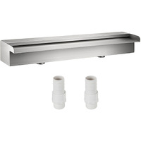 VEVOR Pool Fountain Stainless Steel Pool Waterfall 23.6" x 4.5" x 3.1"(W x D x H) Waterfall Spillway with Pipe Connector Rectangular Garden Outdoor, Silver