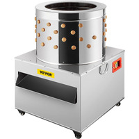 VEVOR Stainless Steel Chicken Plucker 20Inch Barrel Diameter De-Feather Remover Poultry Machine 1500W 275R/min Barrel Diameter Heavy Duty Feather Plucking Machine