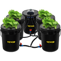 VEVOR Hydroponics Deep Water Culture DWC Hydroponic System 5 Gallon 5 Buckets